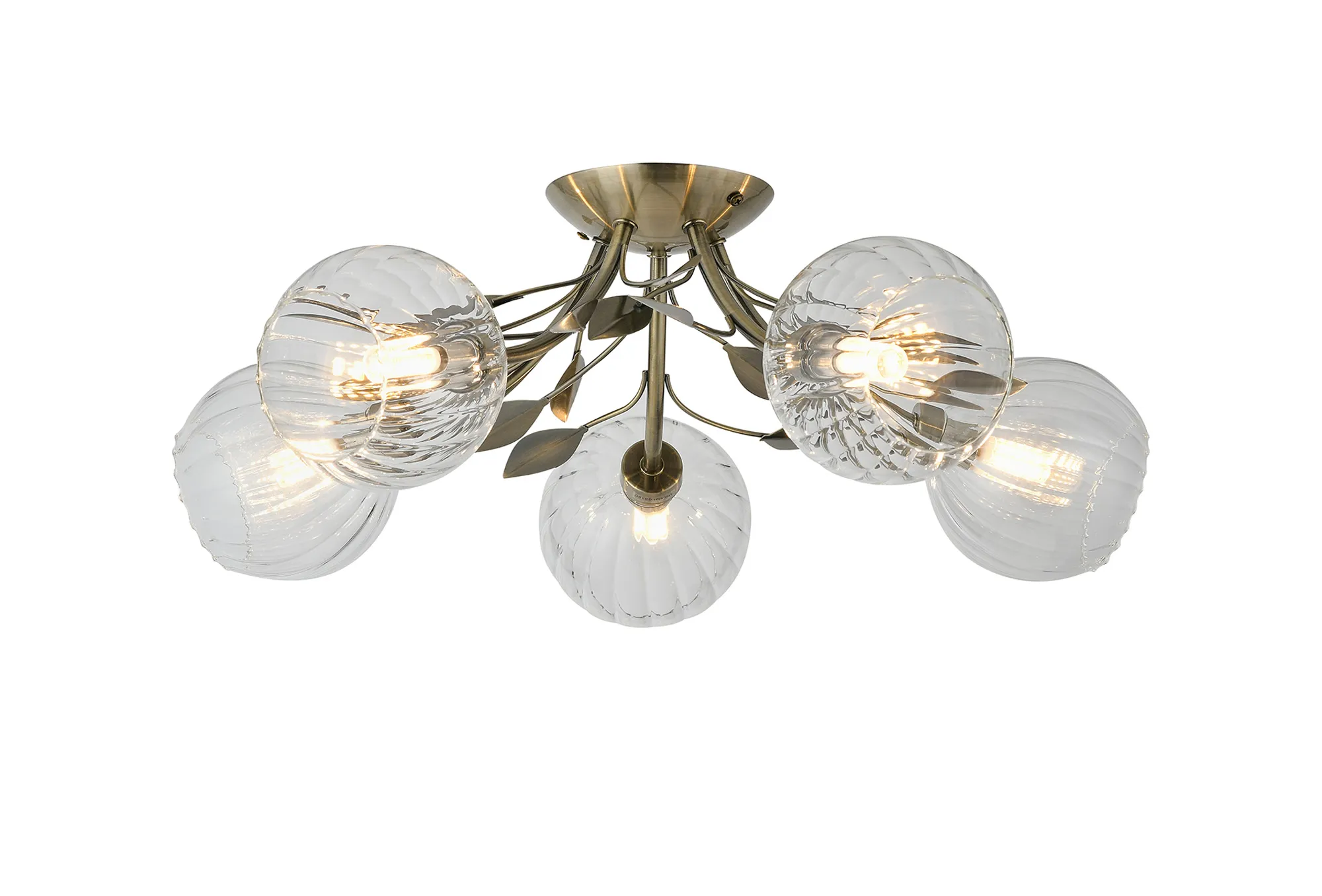 D0842AB  Elm Semi Ceiling 5 Light Antique Brass